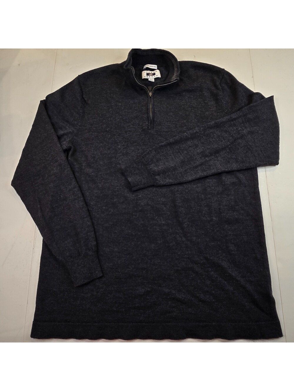 Joseph Abboud 100% Extra Fine Merino Wool Quarter Zip Sweater Size 2XL Tall Gray